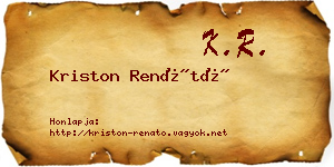 Kriston Renátó névjegykártya